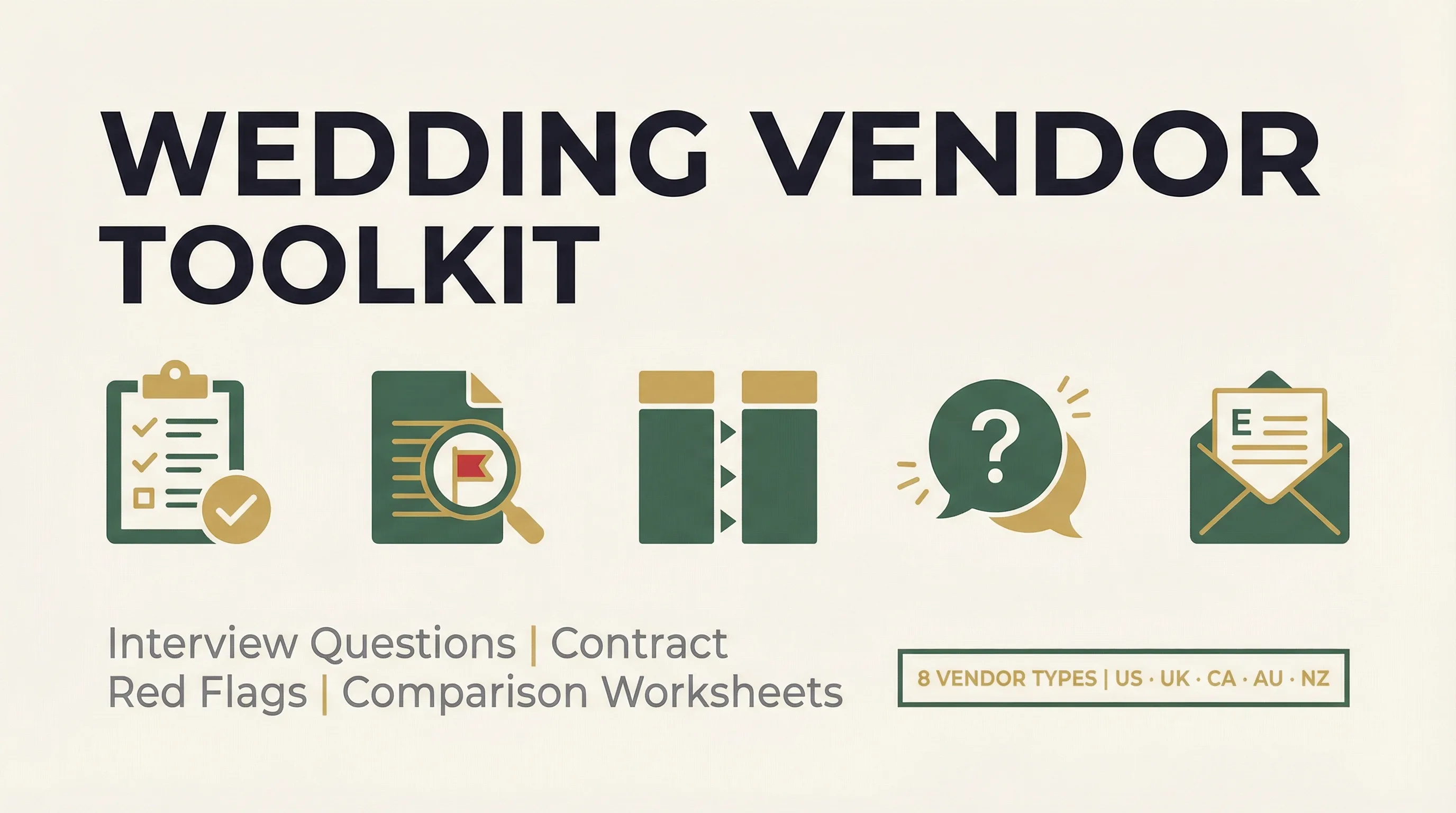 Wedding Vendor Toolkit — Interview Questions, Comparison Sheets & Contract Checklist